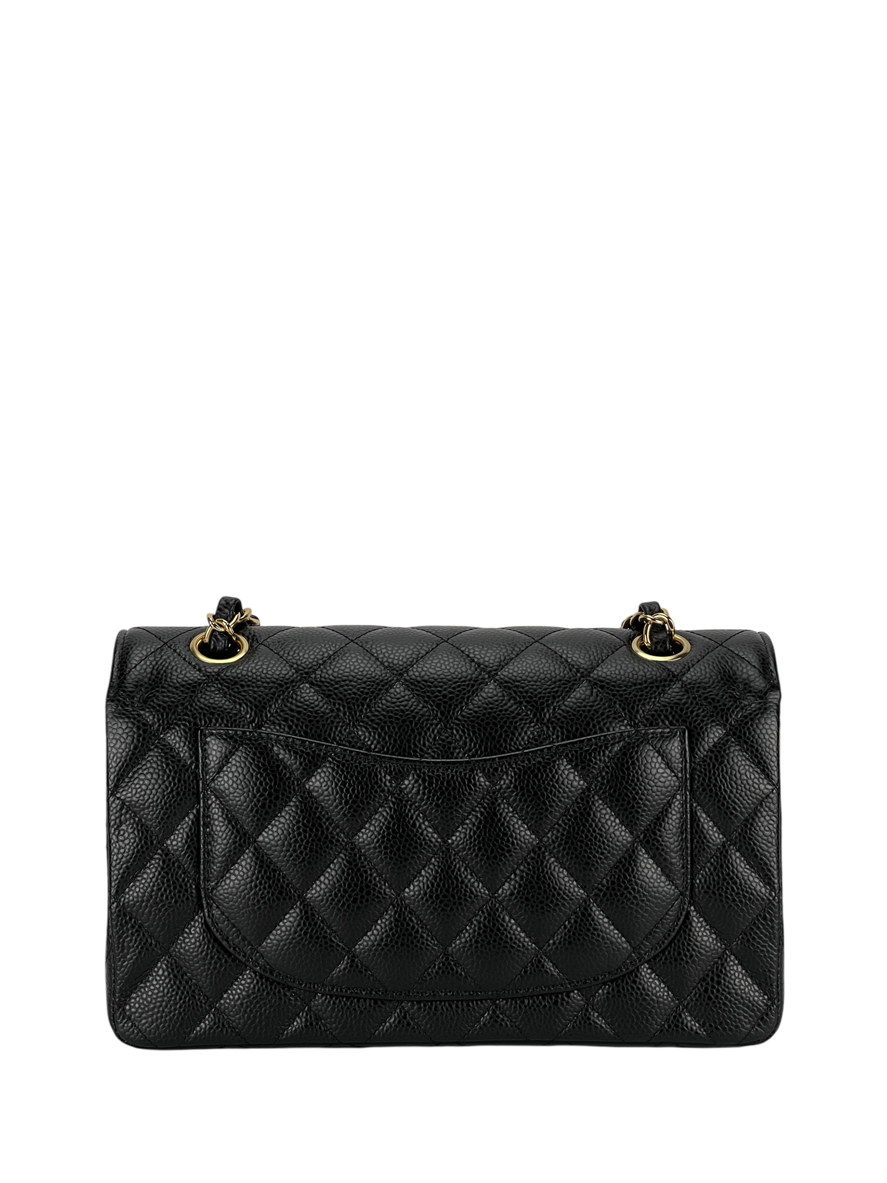 CHANEL - Small Classic Double Flap Bag Black Caviar Gold Hardware (CF23)