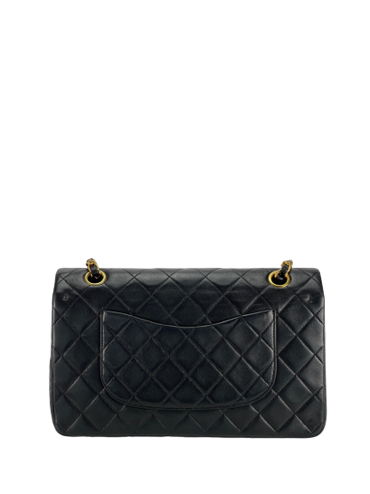 CHANEL - Medium Classic Double Flap Bag Black Lambskin Gold Hardware (CF25)