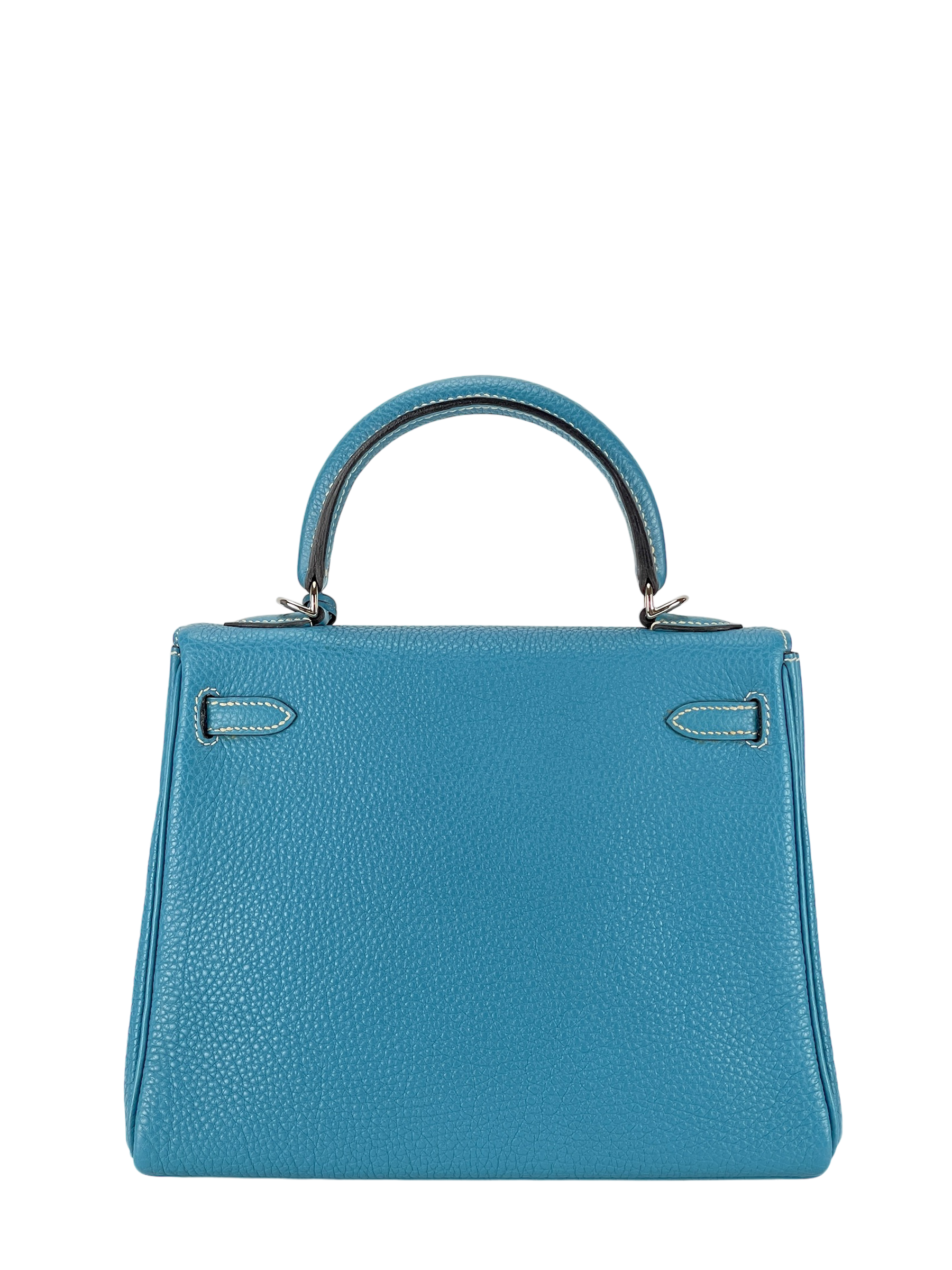 HERMES - Kelly 25 Blue Jean Togo Palladium Hardware