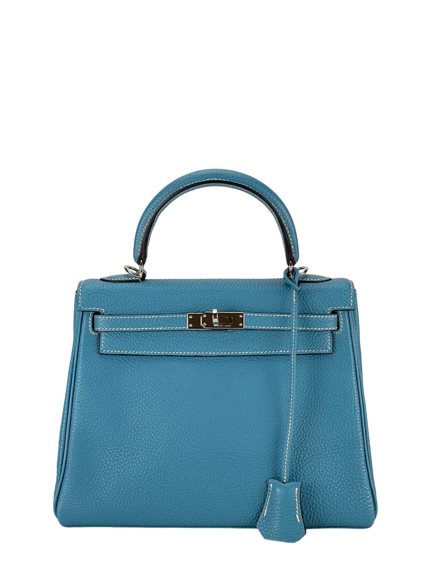 HERMES - Kelly 25 Blue Jean Togo Palladium Hardware
