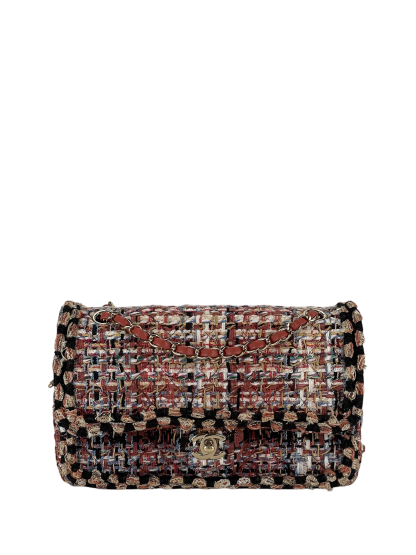 CHANEL - Medium Classic Double Flap Bag Multicolor Tweed (CF25)