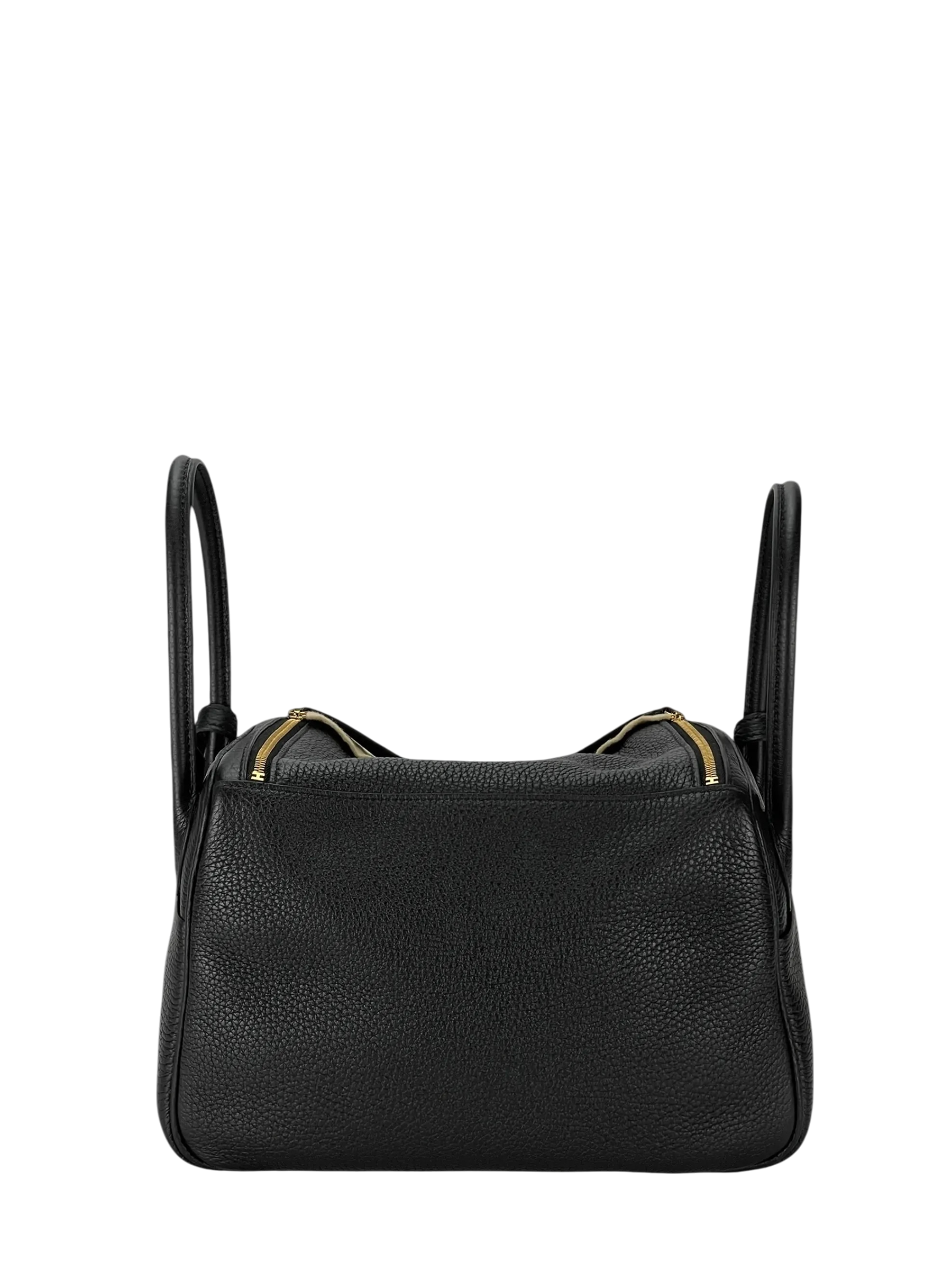 HERMES - Lindy 26 Black Clemence Gold Hardware