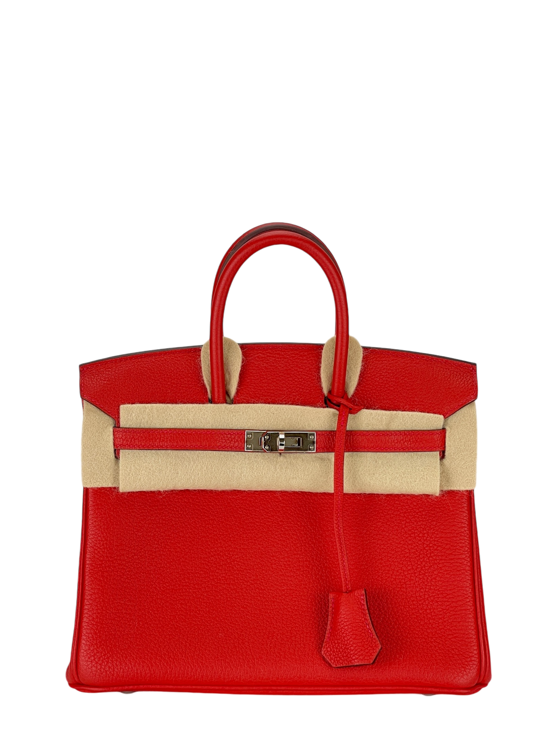 HERMES -  Birkin 25 5E Vermillon Togo Palladium Hardware