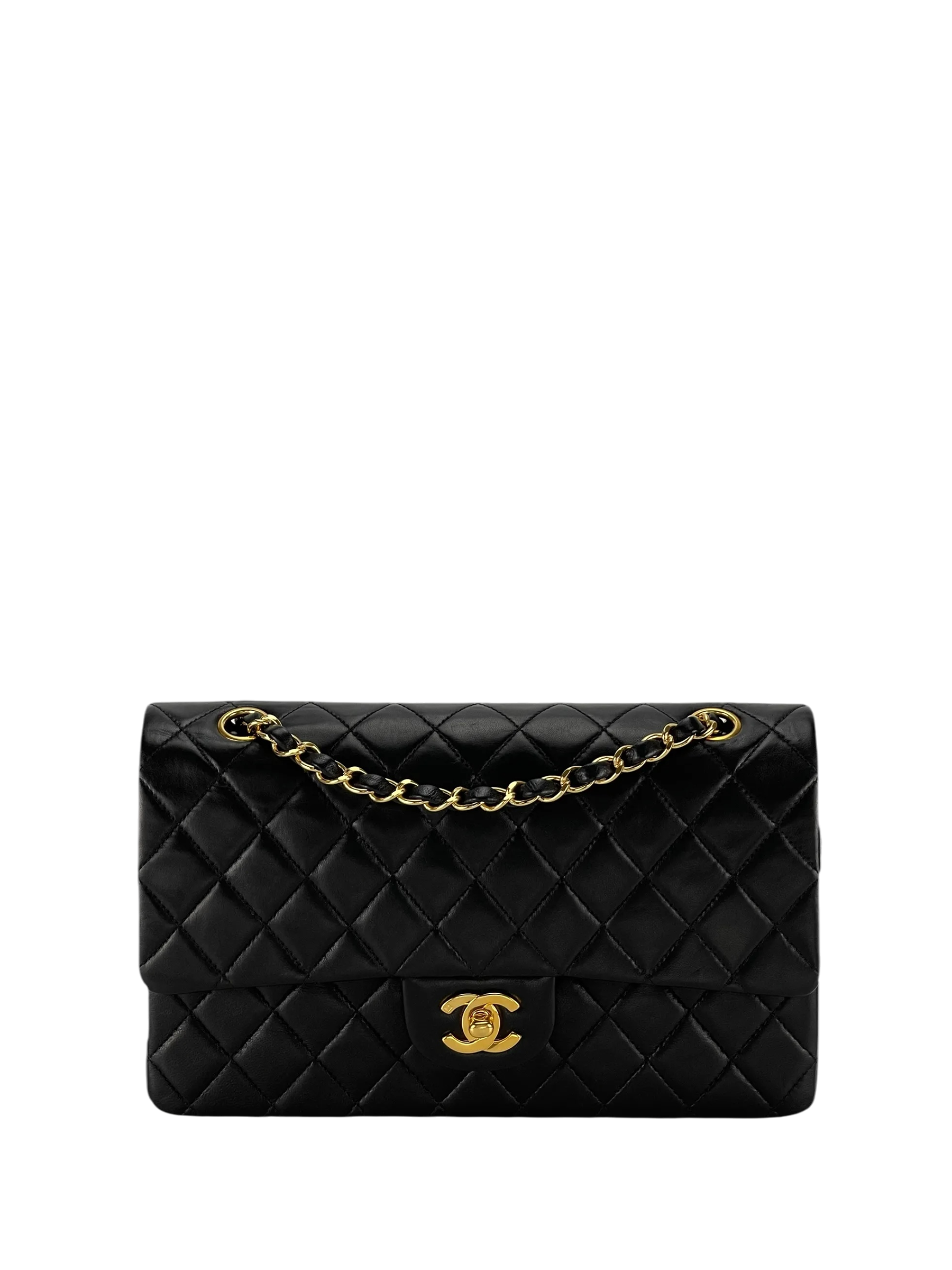 CHANEL - Medium Classic Double Flap Black Lambskin Gold Hardware