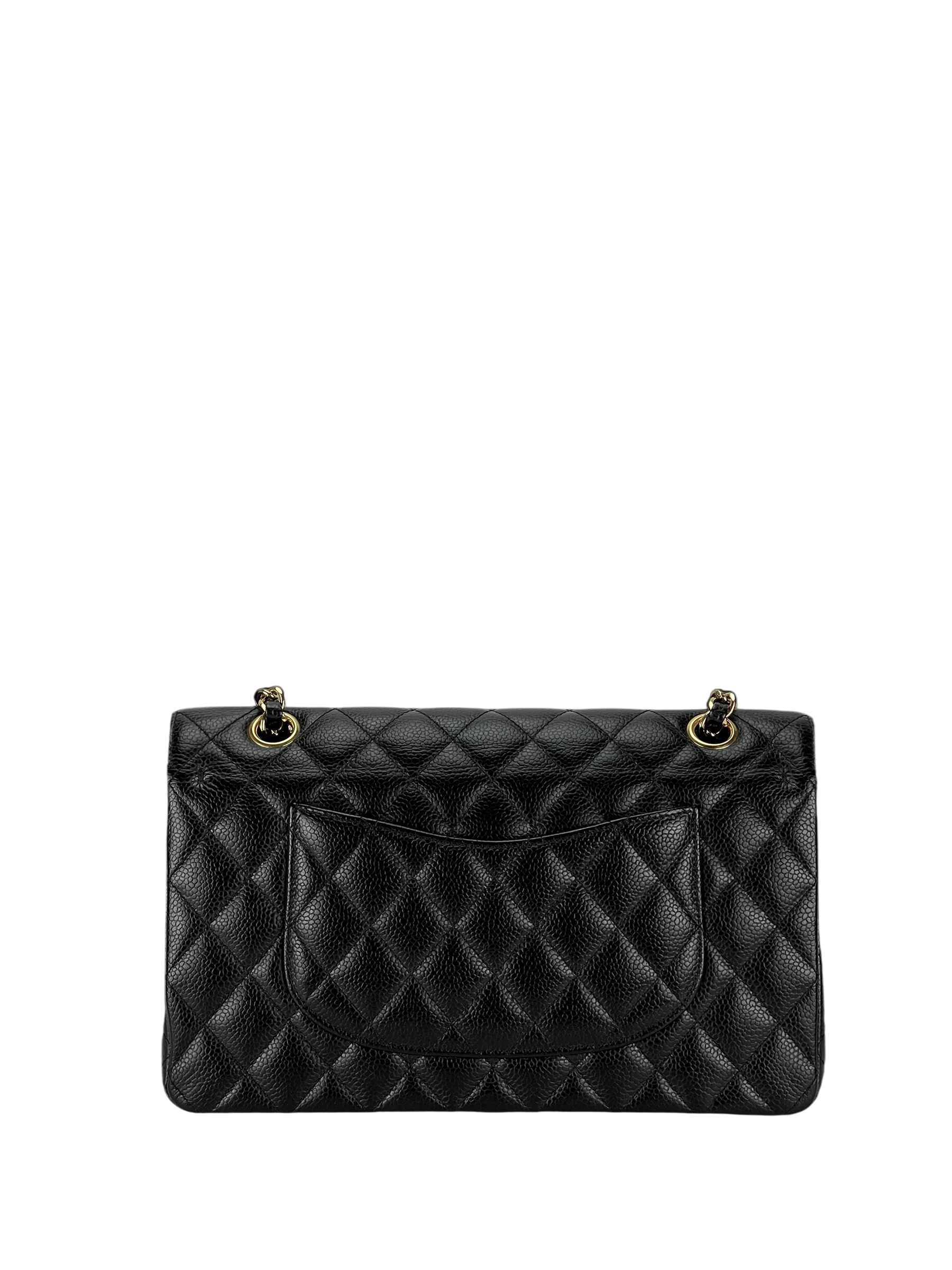 CHANEL - Medium Classic Double Flap Bag Black Caviar Gold Hardware (CF25)