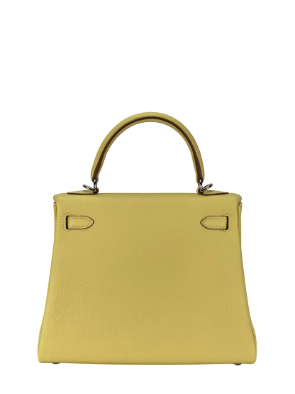 HERMES - Kelly 25 1Z Jaune Poussin Togo Palladium Hardware