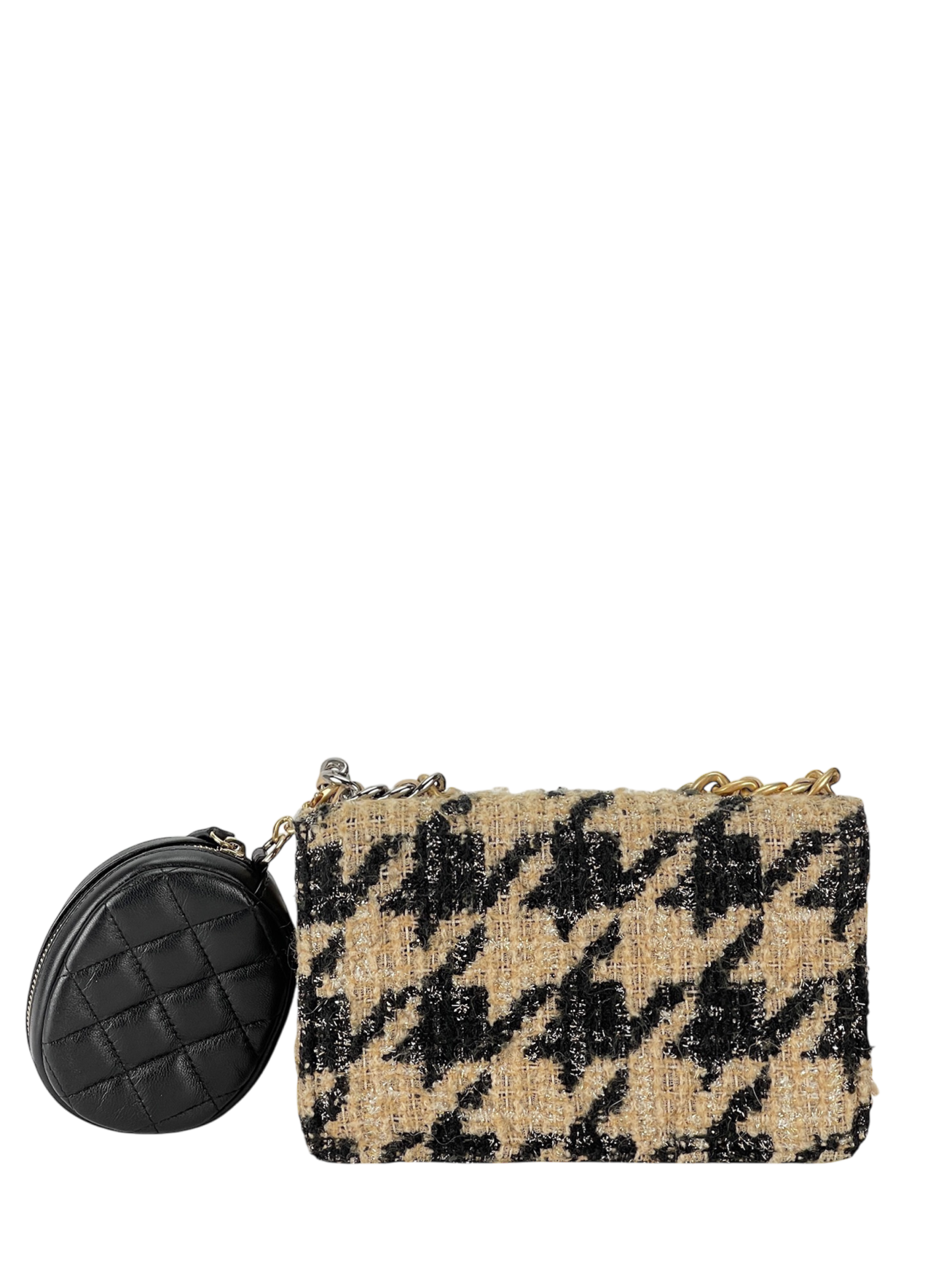 CHANEL - Houndstooth Tweed 19 Wallet On Chain With Pouch (WOC)