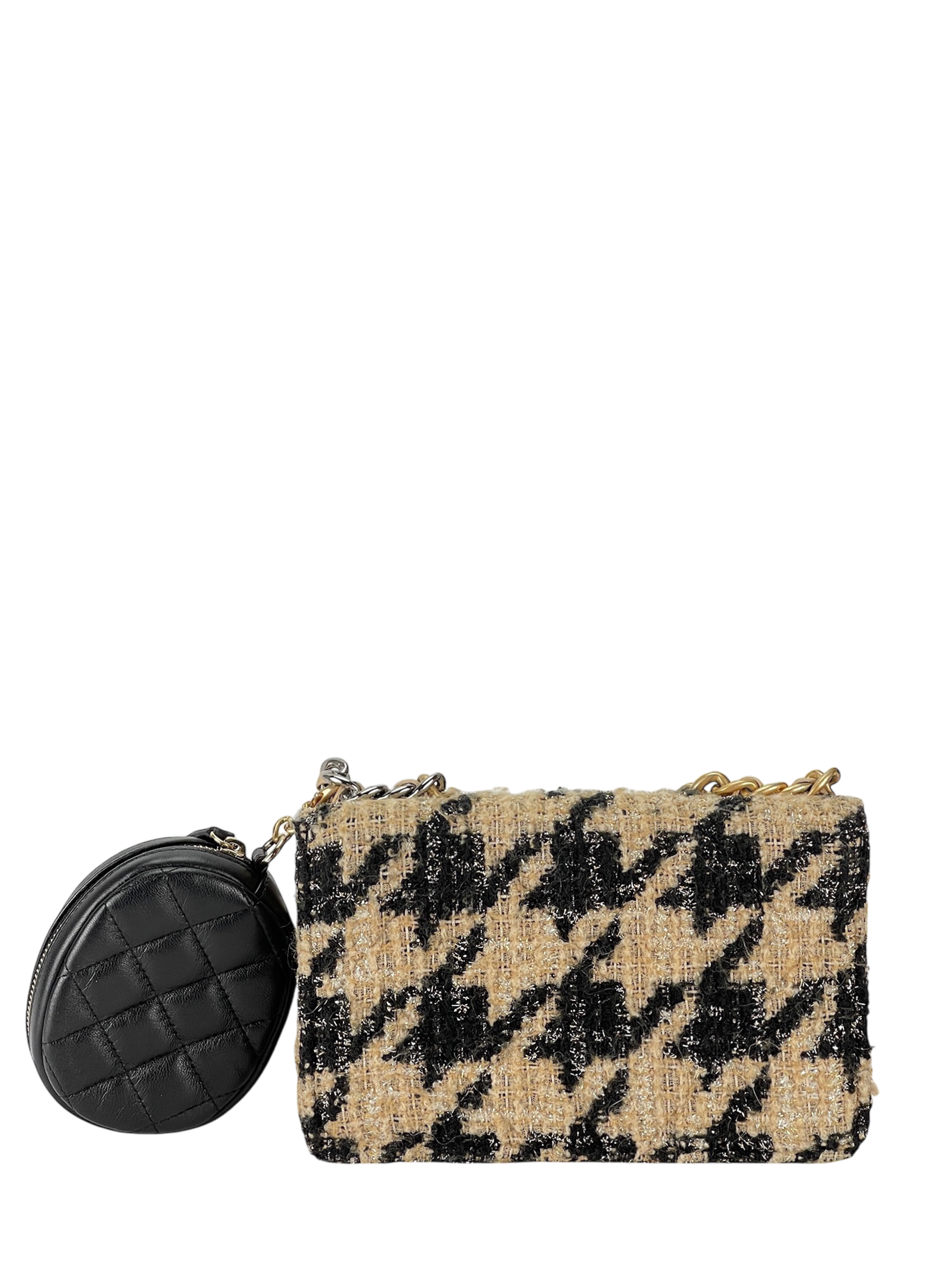 CHANEL - Houndstooth Tweed 19 Wallet On Chain With Pouch (WOC)