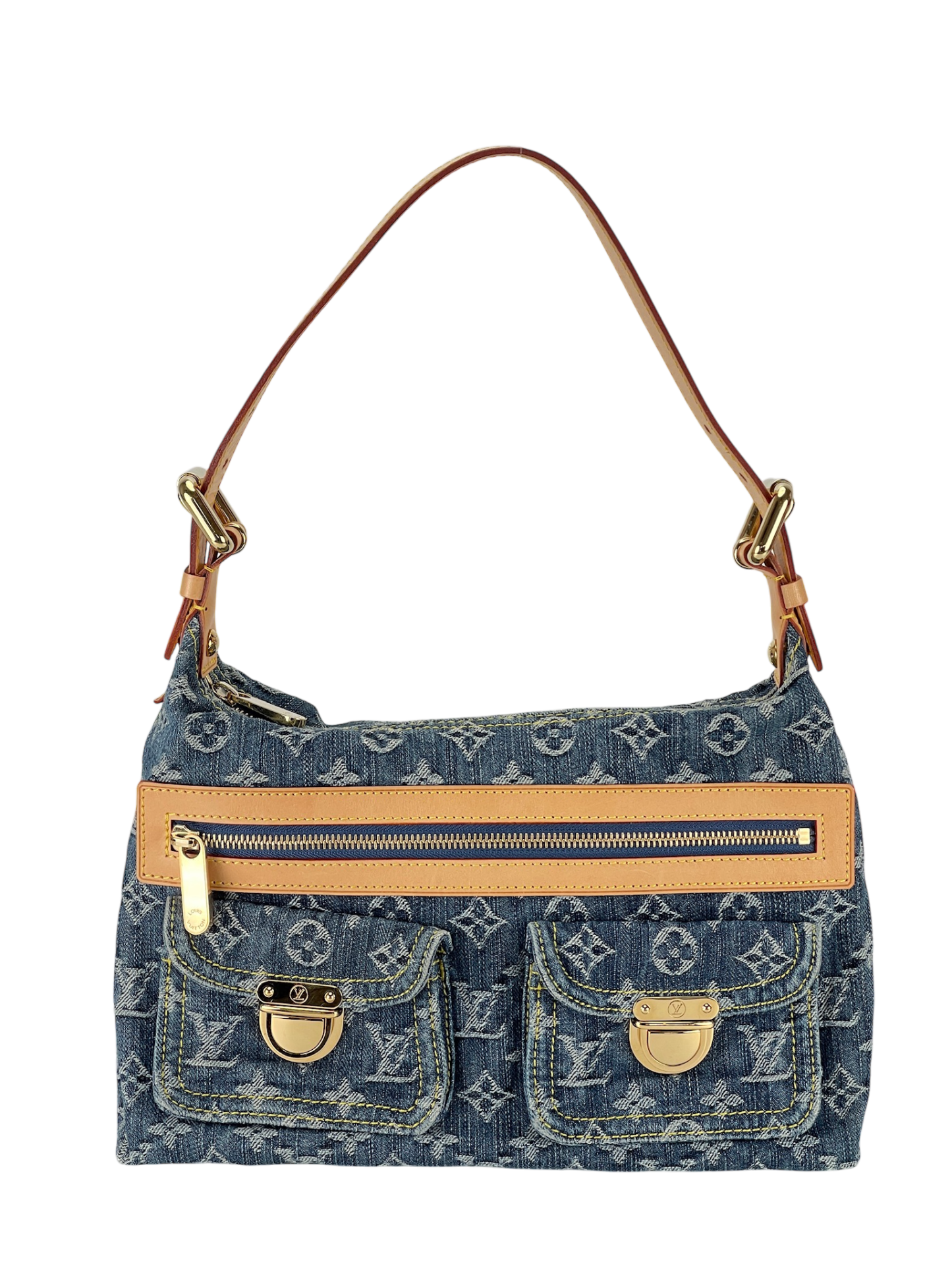 LOUIS VUITTON - Baggy PM Shoulder Bag Blue Monogram Denim