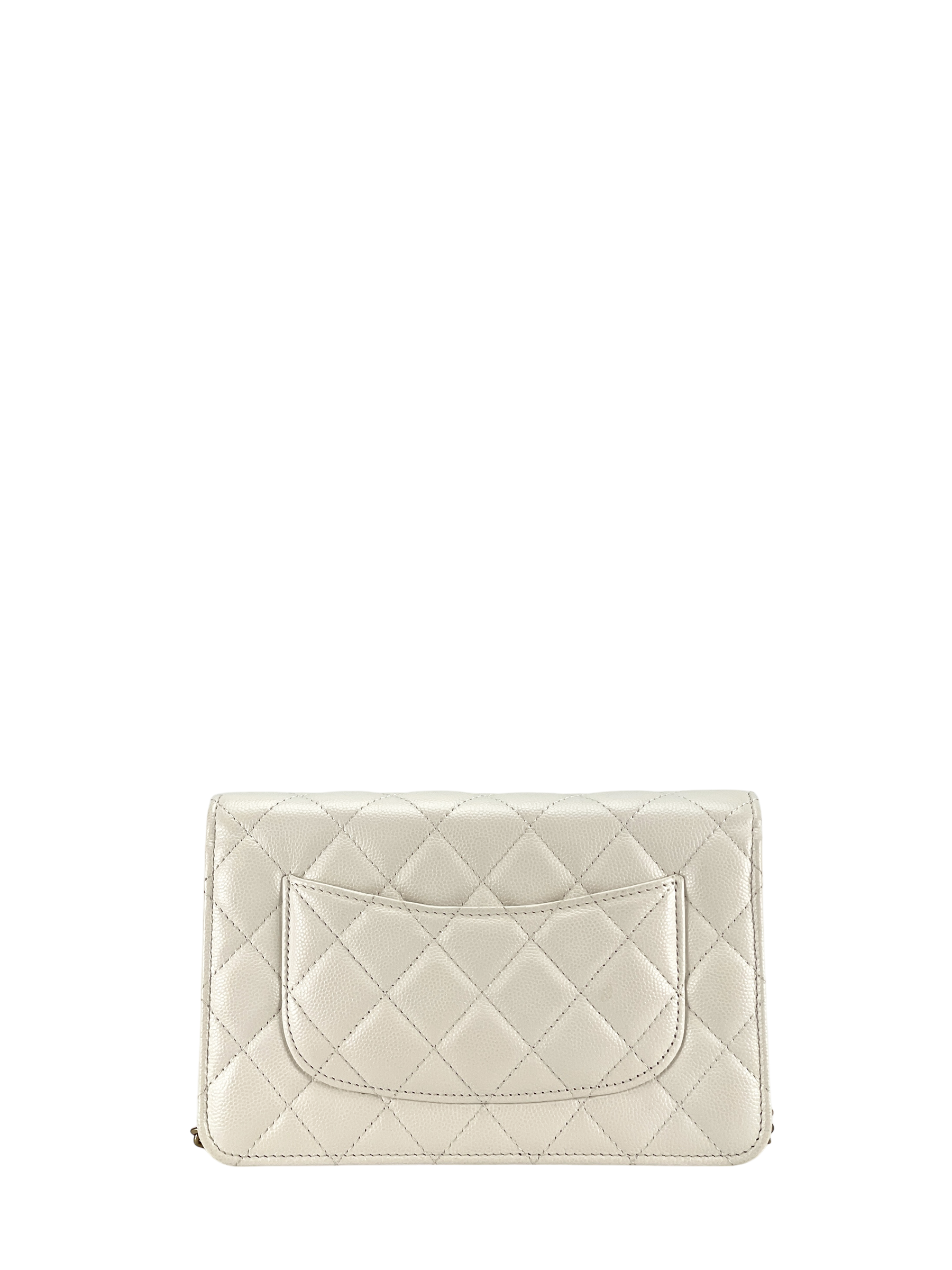 CHANEL - White Caviar Wallet On Chain Silver-Tone Metal (WOC)