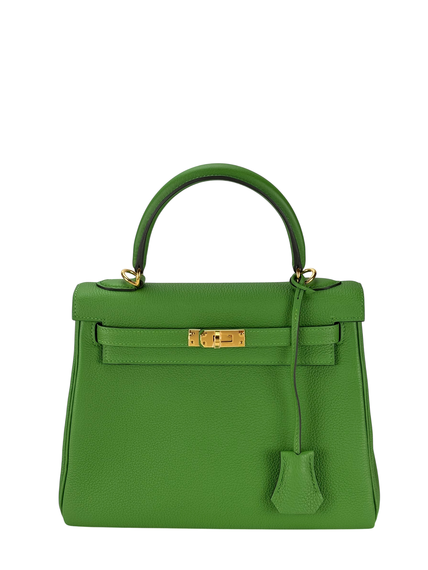 HERMES - Kelly 25 Togo Vert Yucca Gold Hardware