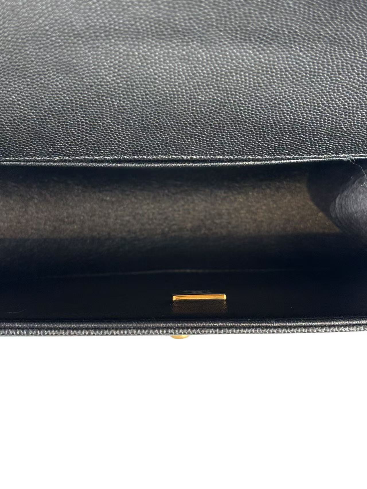 CHANEL - Medium Boy Flap Bag Black Caviar Gold Hardware