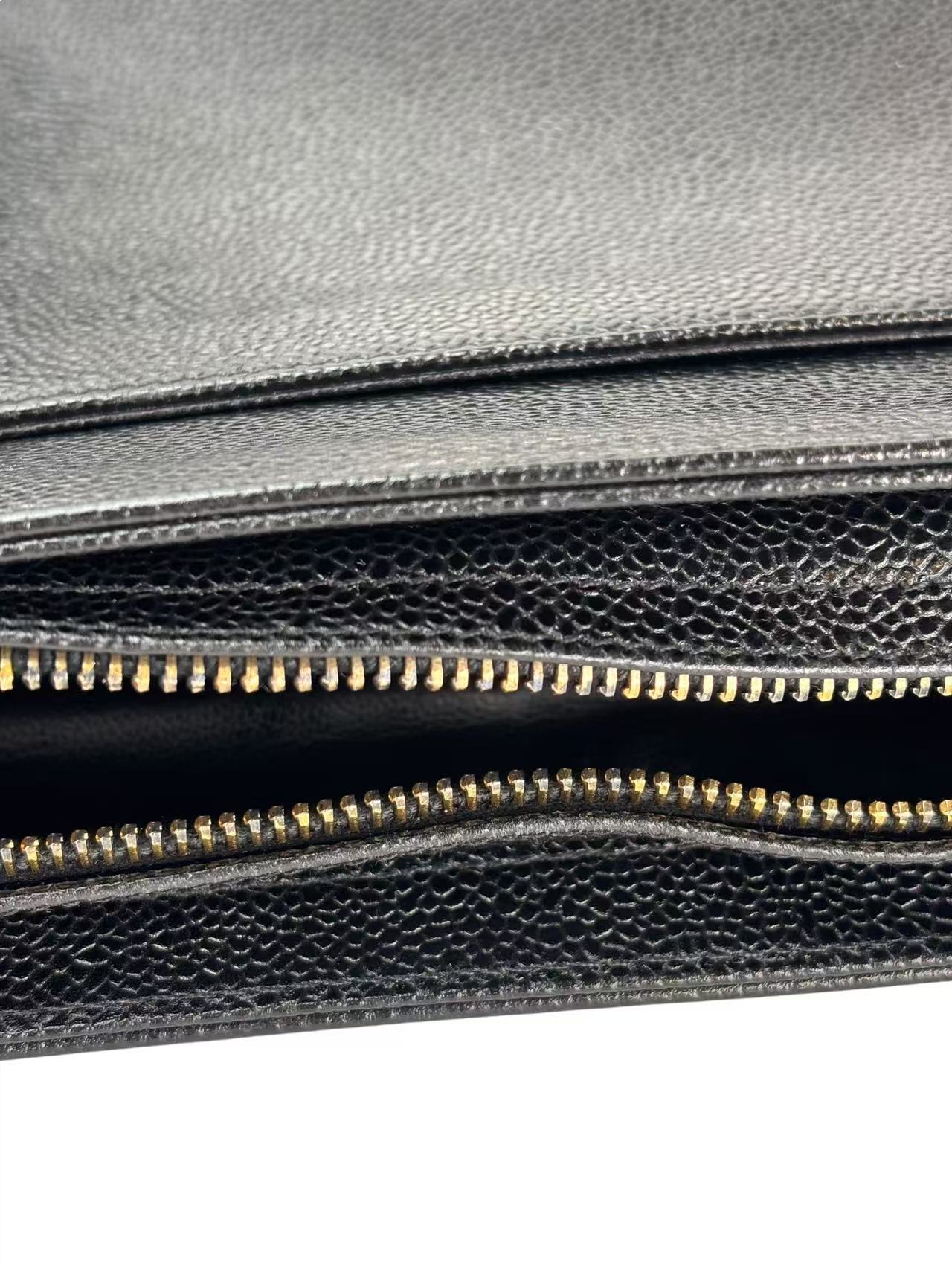 CHANEL - Black Caviar Triple CC Shoulder Tote Bag