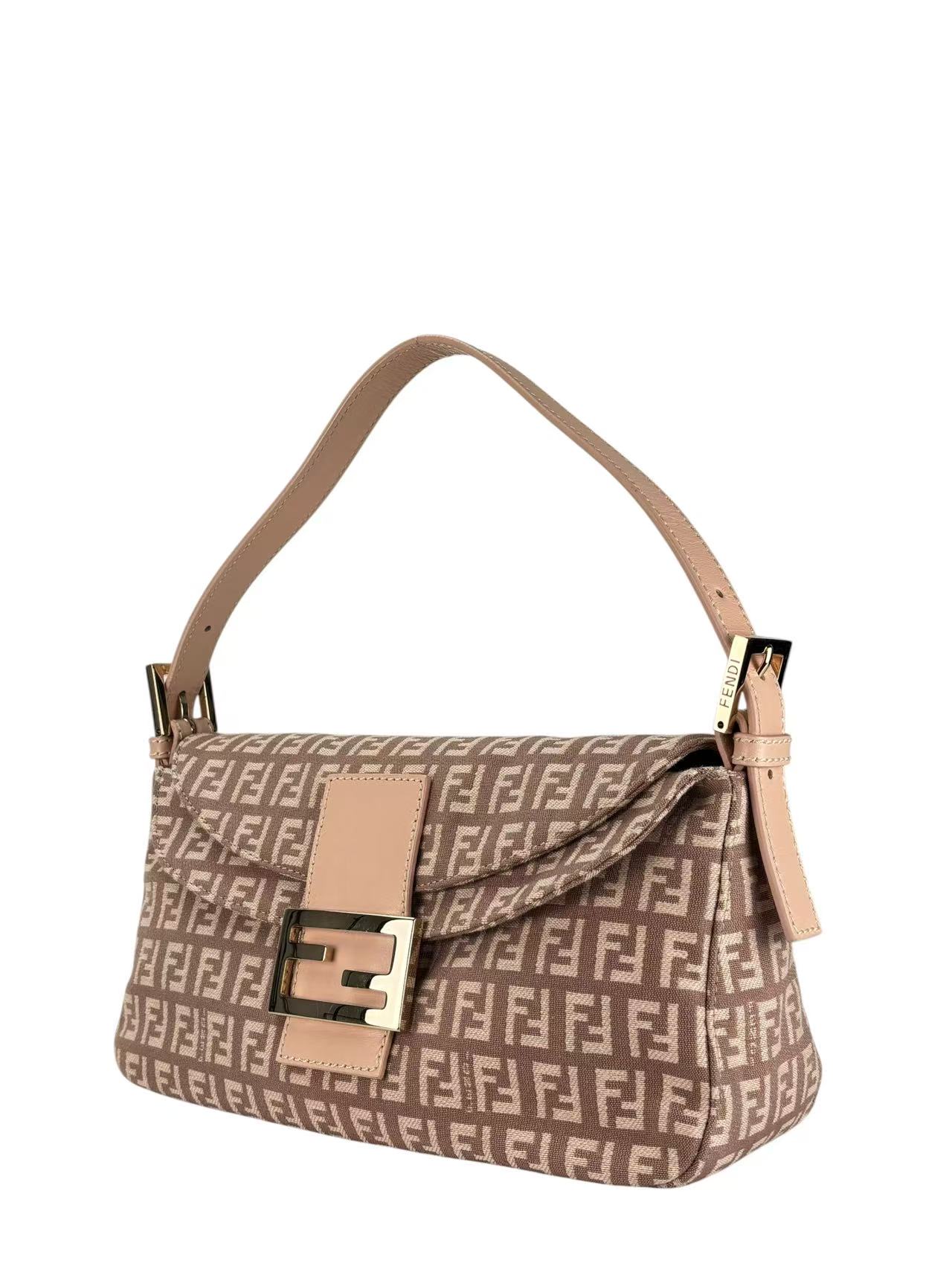 FENDI - Pink Zucchino Mamma Baguette Shoulder Bag