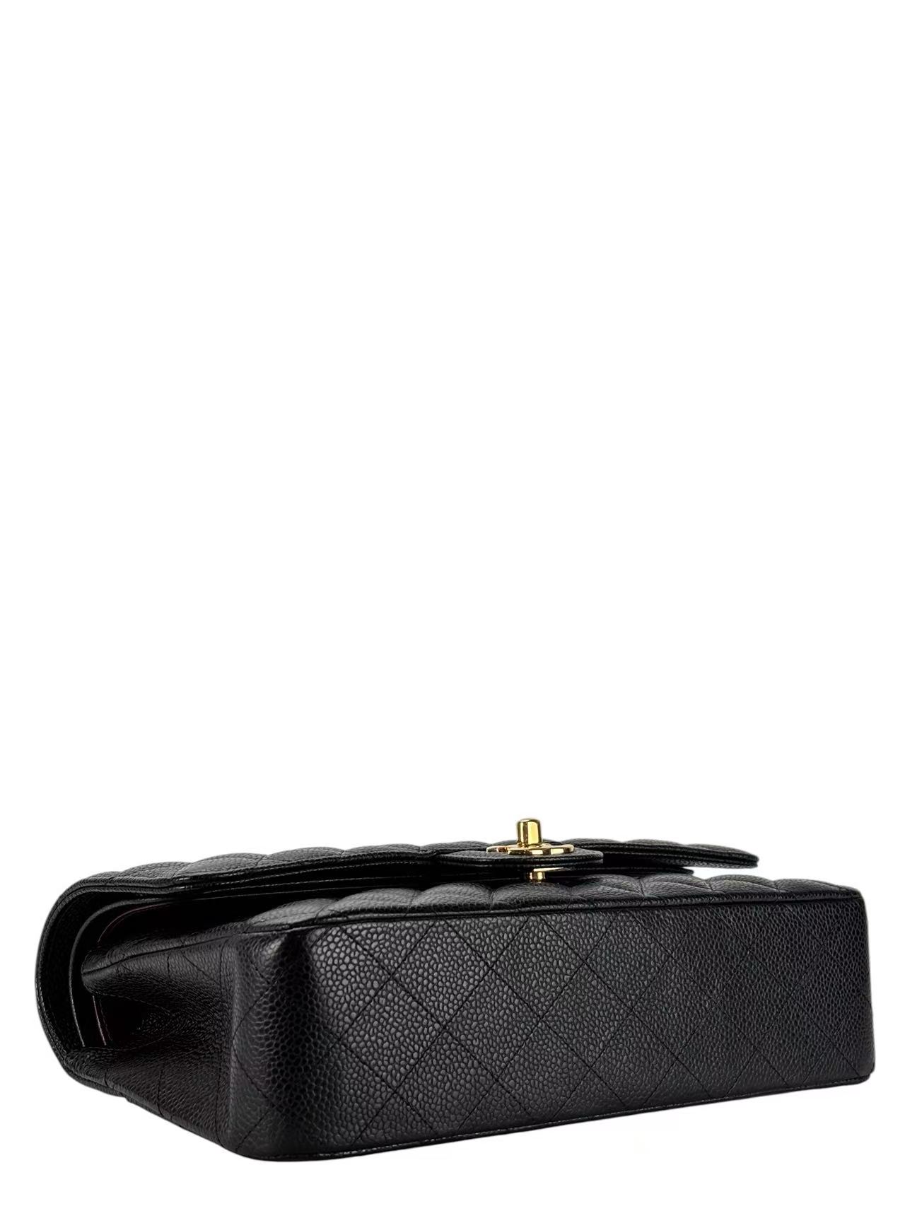 CHANEL - Medium Classic Double Flap Bag Black Caviar Gold Hardware (CF25) 