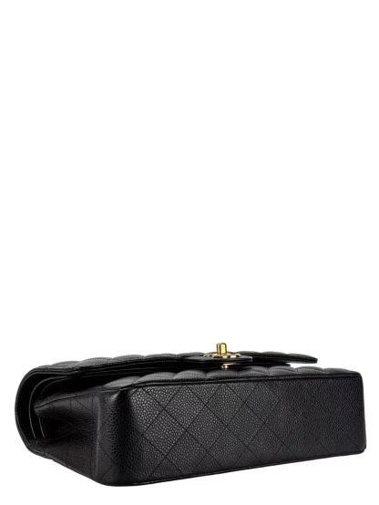 CHANEL - Medium Classic Double Flap Bag Black Caviar Gold Hardware (CF25) 