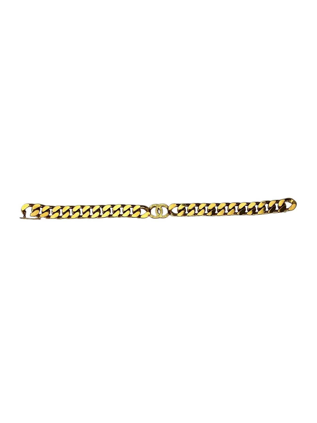 CHANEL - CC Logo Gold Chain Bracelet