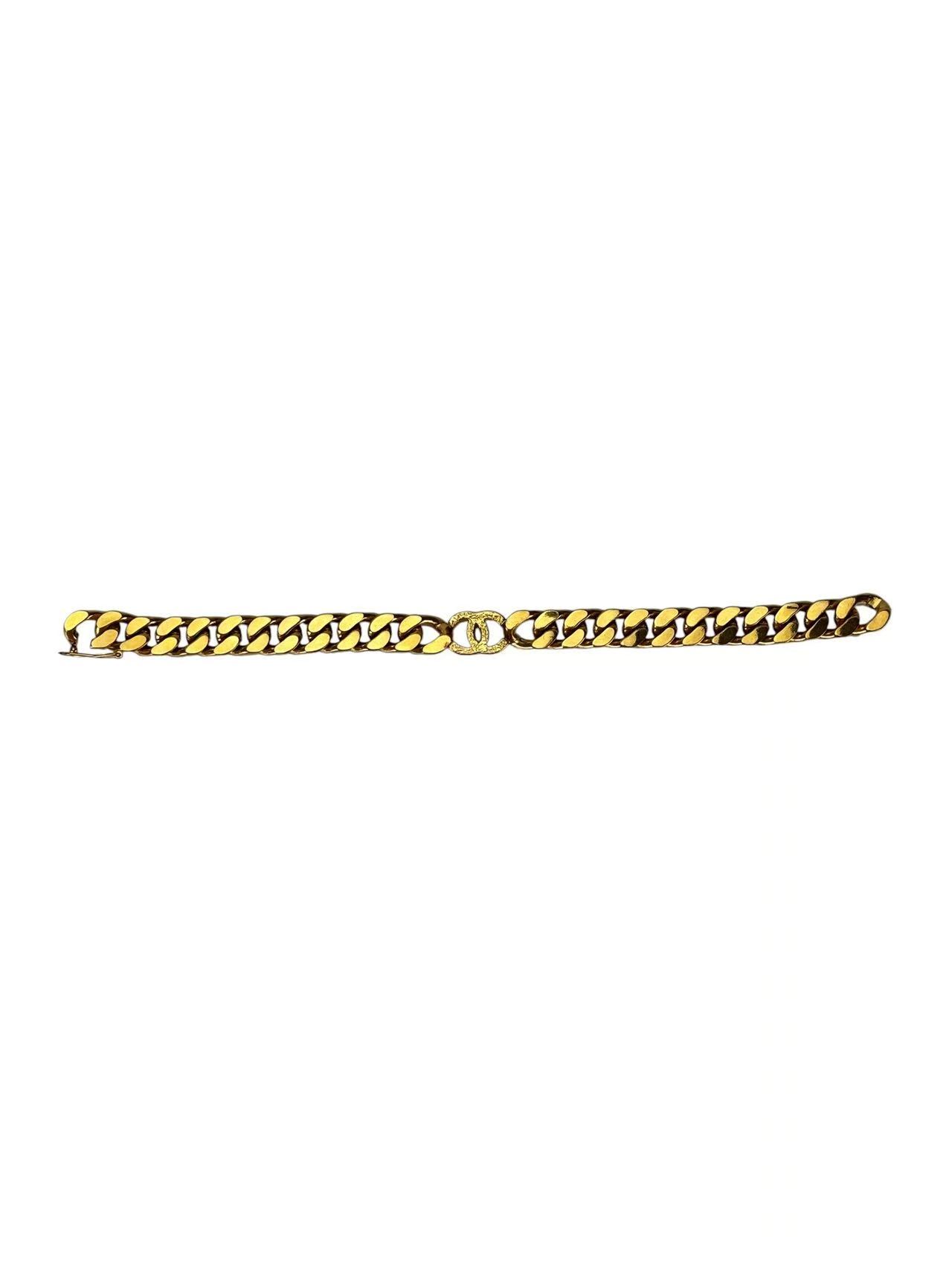 CHANEL - CC Logo Gold Chain Bracelet