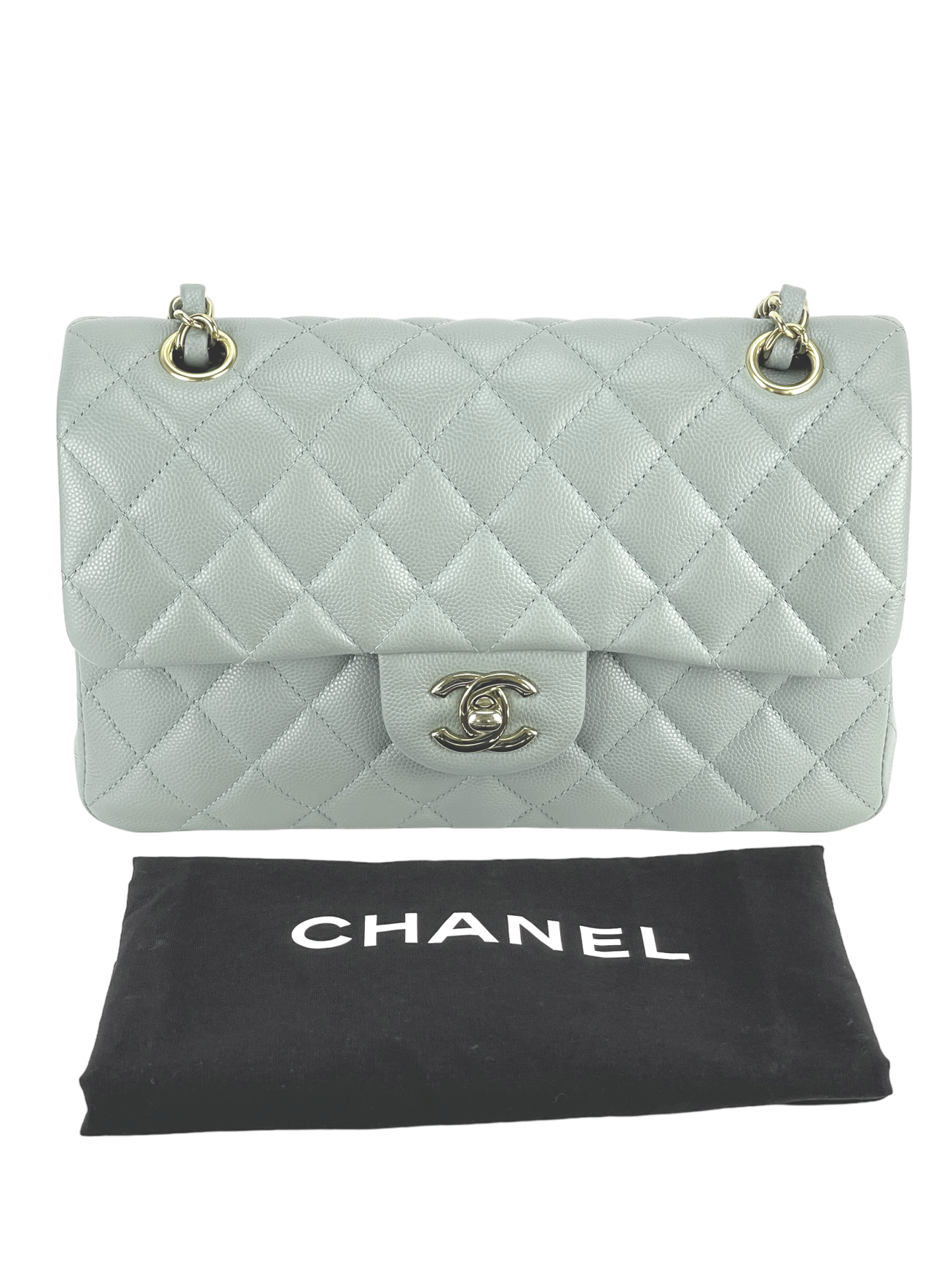 CHANEL - Light Grey Caviar CF23 Shoulder Bag
