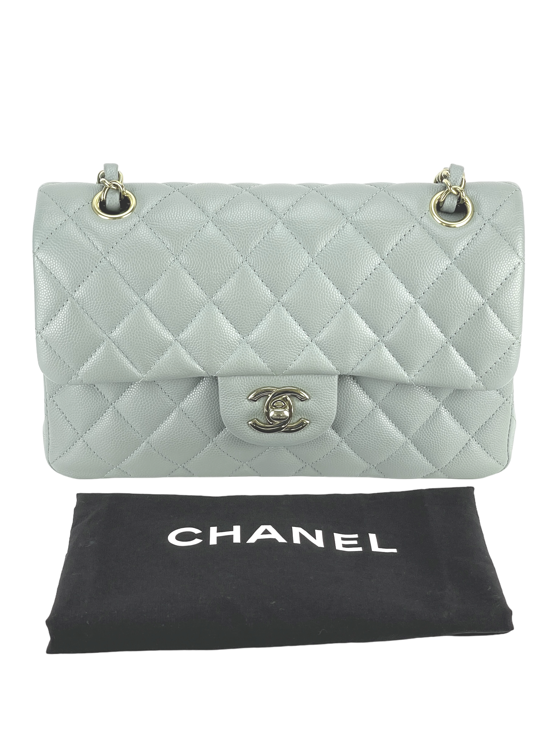 CHANEL - Light Grey Caviar CF23 Shoulder Bag
