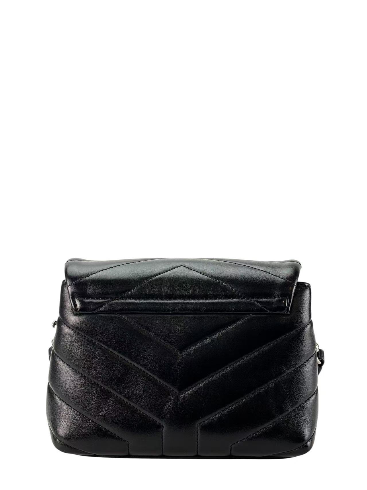 SAINT LAURENT - Black Calfskin Loulou Toy Shoulder Bag 