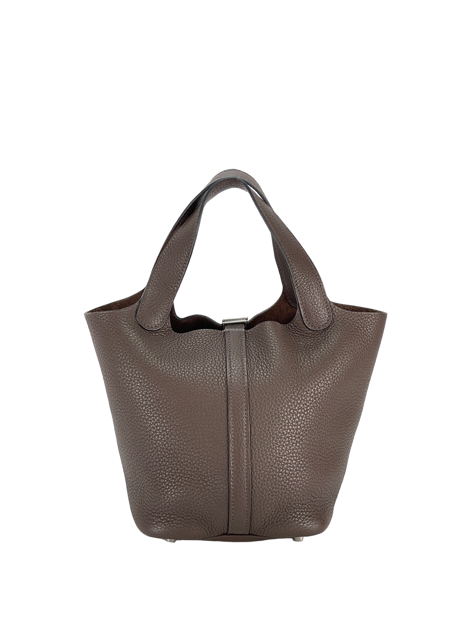 HERMES - Picotin PM Picotin 18 Chocolate Clemence Palladium Hardware