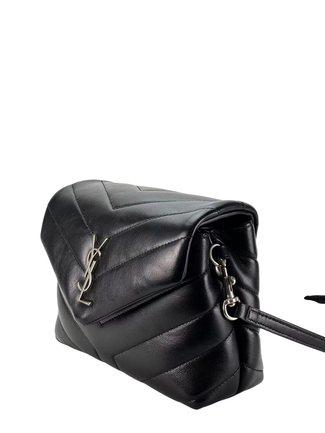 SAINT LAURENT - Black Calfskin Loulou Toy Shoulder Bag 