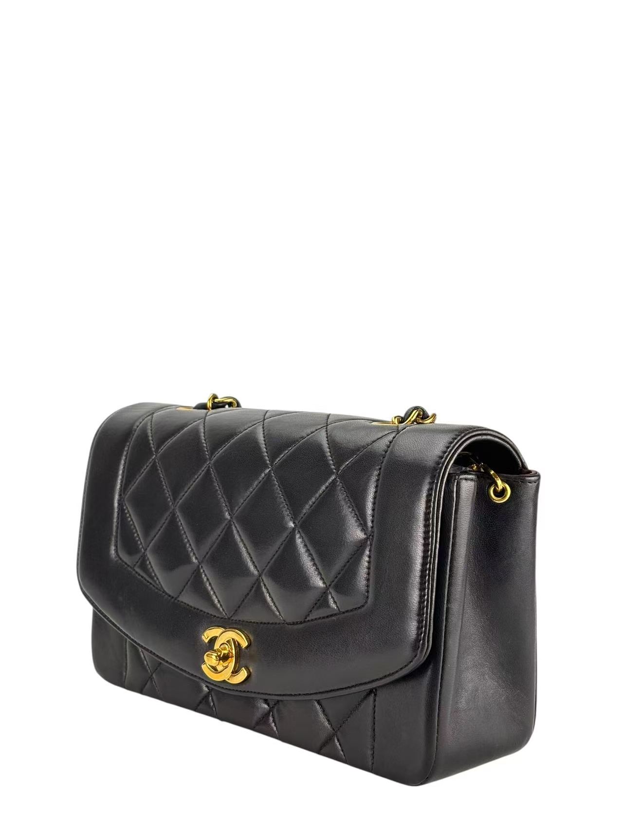 CHANEL - Black Lambskin Small Diana 22 Shoulder Bag
