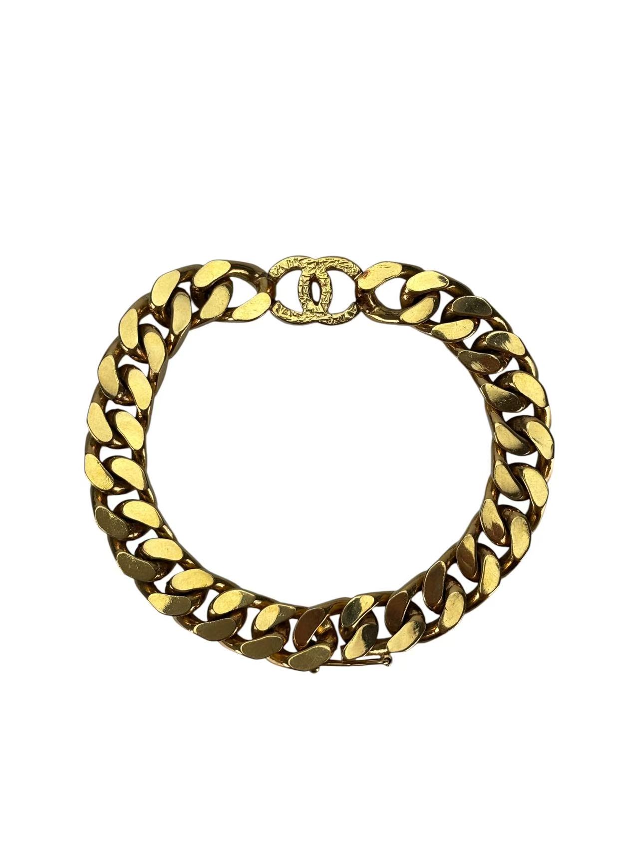 CHANEL - CC Logo Gold Chain Bracelet