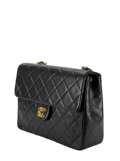 CHANEL - Mini Flap Bag 20 Black Lambskin Gold Hardware