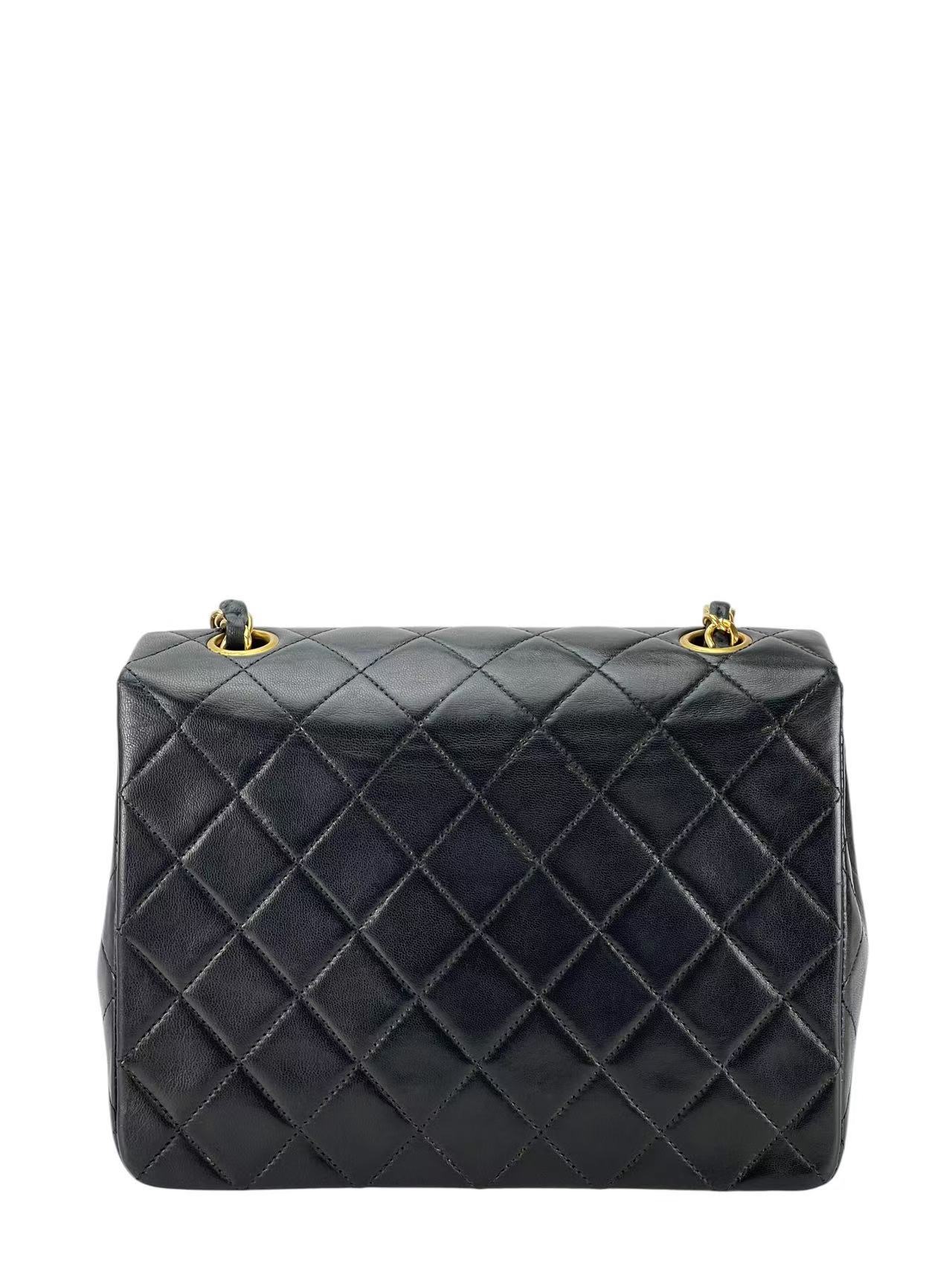 CHANEL - Mini Flap Bag 20 Black Lambskin Gold Hardware