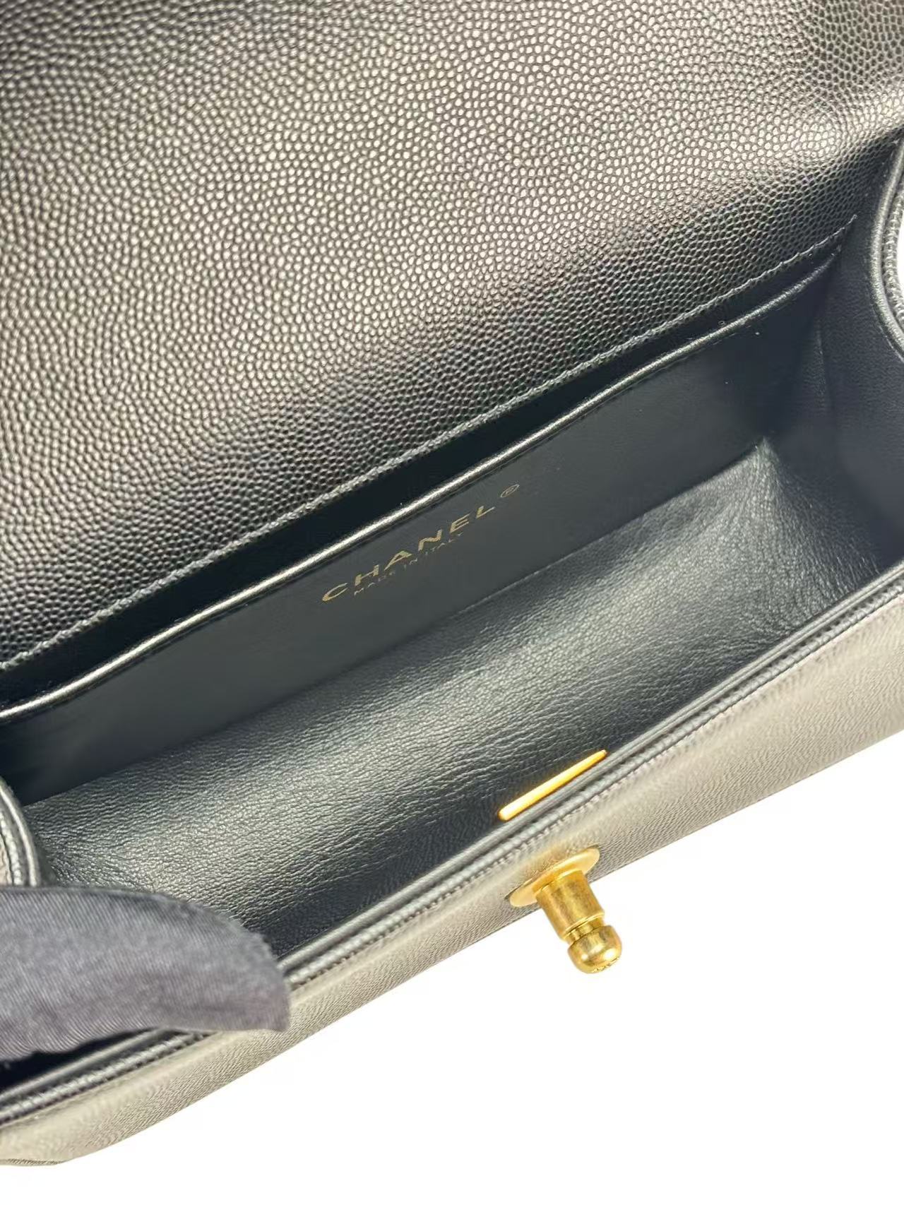 CHANEL - Small Boy Flap Bag Black Caviar Gold Hardware