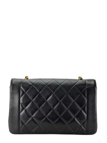 CHANEL - Black Lambskin Medium Diana Shoulder Bag