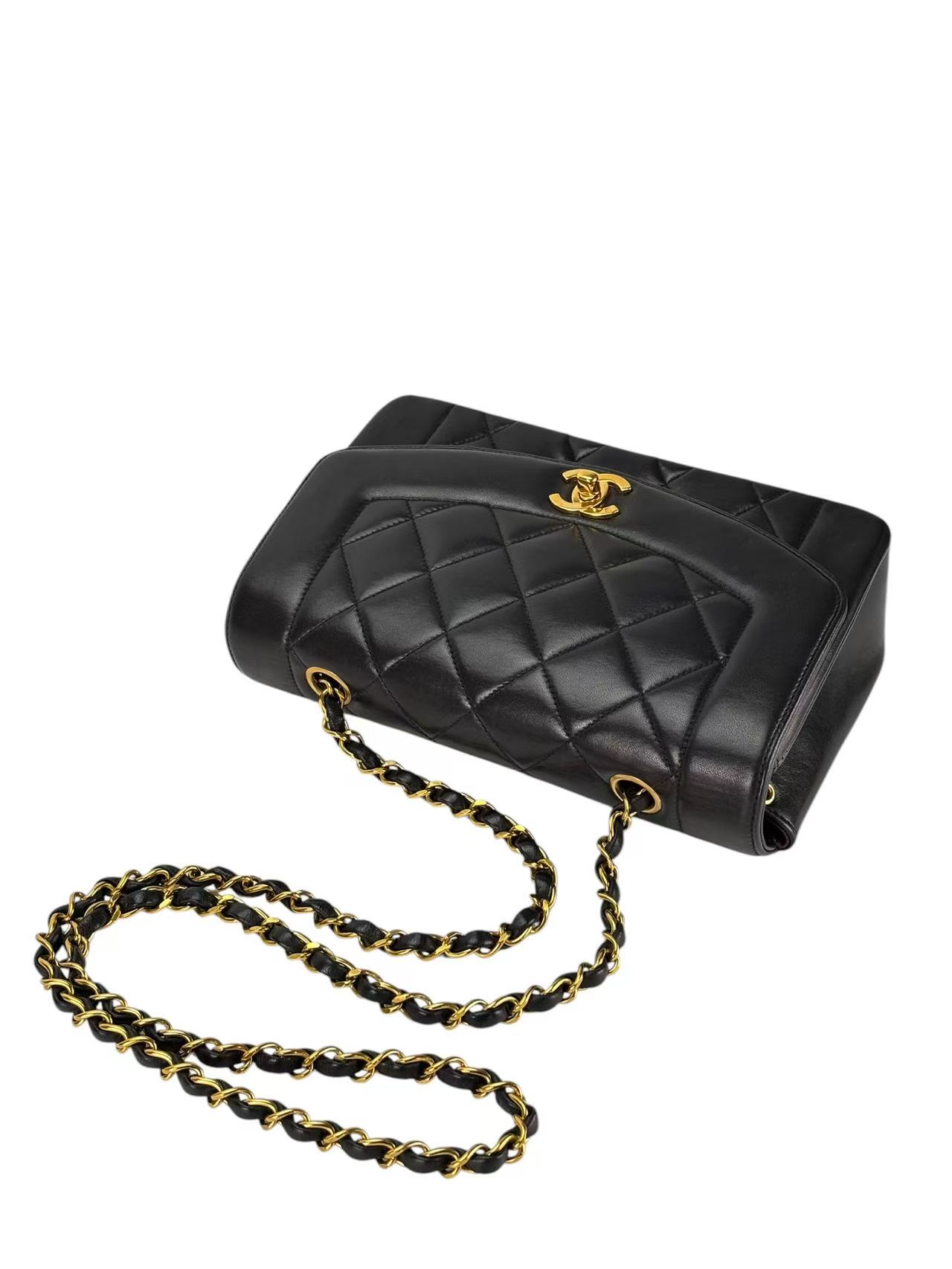 CHANEL - Black Lambskin Small Diana 22 Shoulder Bag