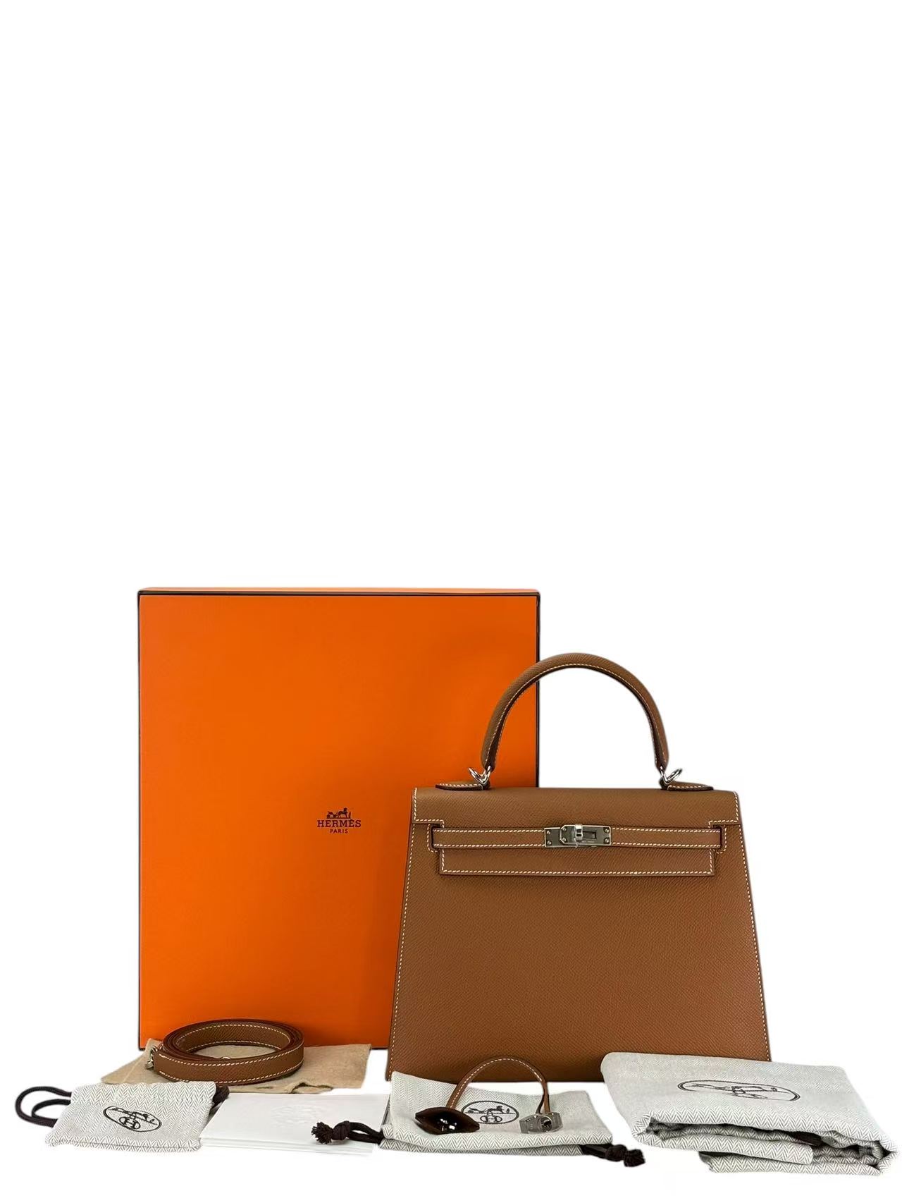 HERMES - Kelly 25 Gold Epsom Palladium Hardware