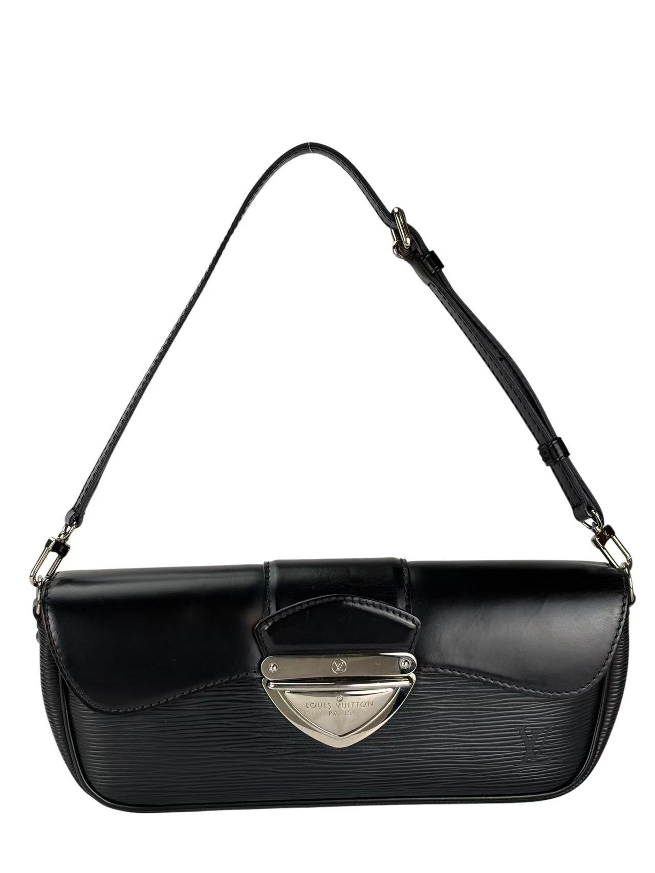 LOUIS VUITTON -  Epi Leather Pochette Montaigne Noir Shoulder Bag