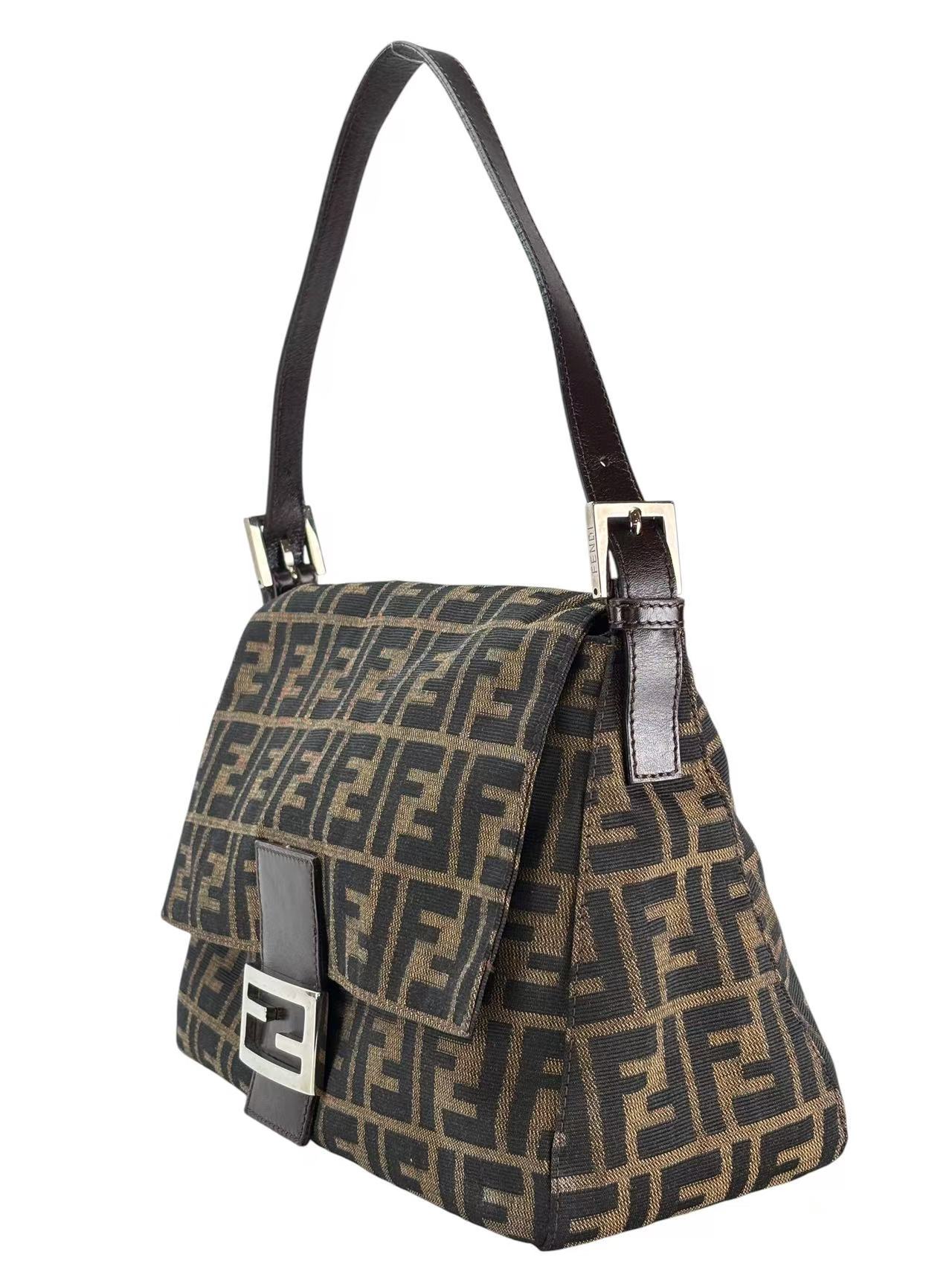 FENDI - Zucca Medium Mamma Baguette Bag Sliver Hardware