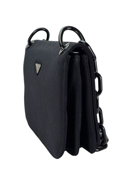 PRADA - Black Nylon Plastic Chain Shoulder Bag 