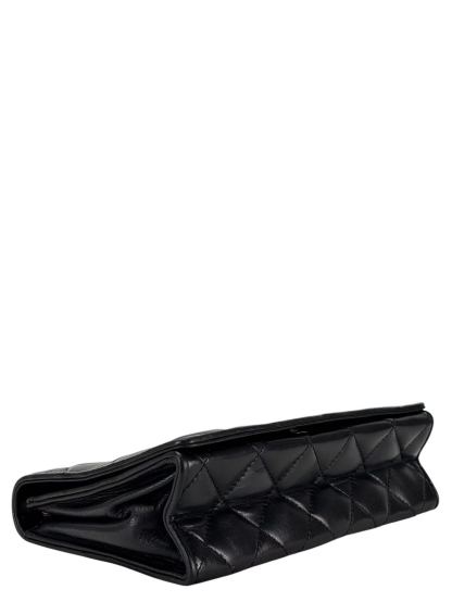 CHANEL - Full Flap Shoulder Bag Black Lambskin Gold Hardware