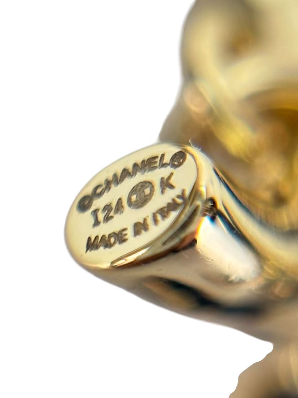 CHANEL - I24K Black Gold CC Teardrop Earrings