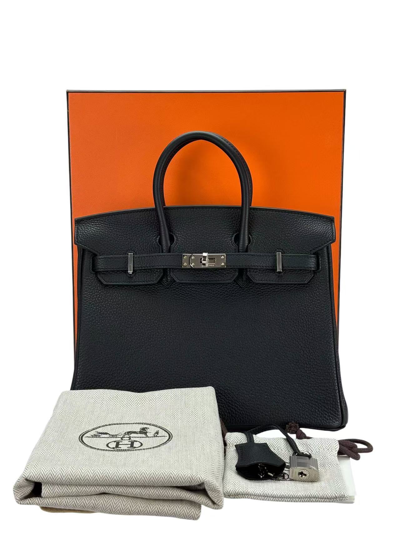 HERMES - Birkin 25 Noir 89 Togo Palladium Hardware