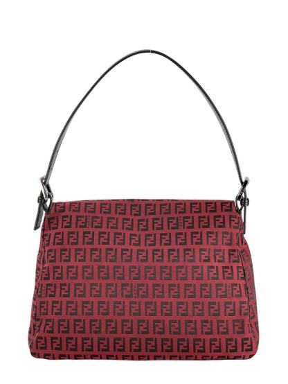 FENDI - Zucchino Medium Mamma Baguette Shoulder Bag Red