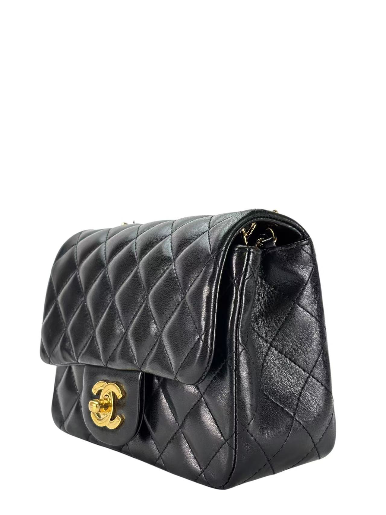 CHANEL - Black Lambskin Square 17 Shoulder Bag