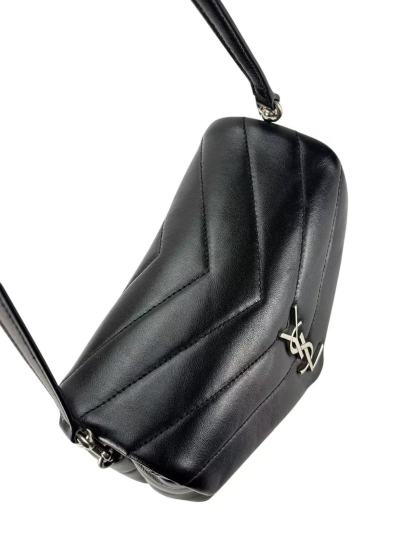 SAINT LAURENT - Black Calfskin Loulou Toy Shoulder Bag 