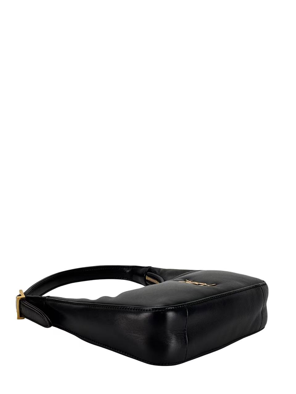 SAINT LAURENT - Black Lambskin Calypso YSL Hobo Bag