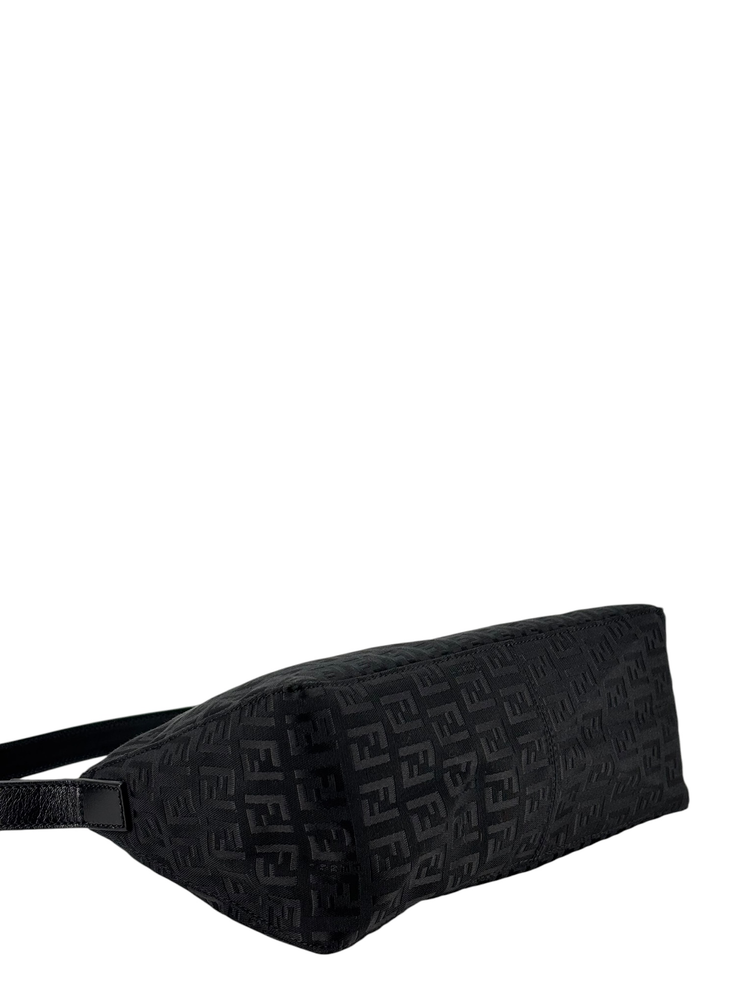 FENDI - Zucchino Canvas Leather Shoulder Bag Hand Bag Black