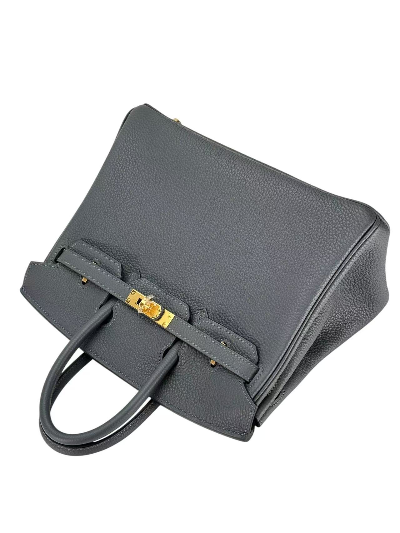 HERMES - Birkin 25  Gris Misty  Togo Gold Hardware