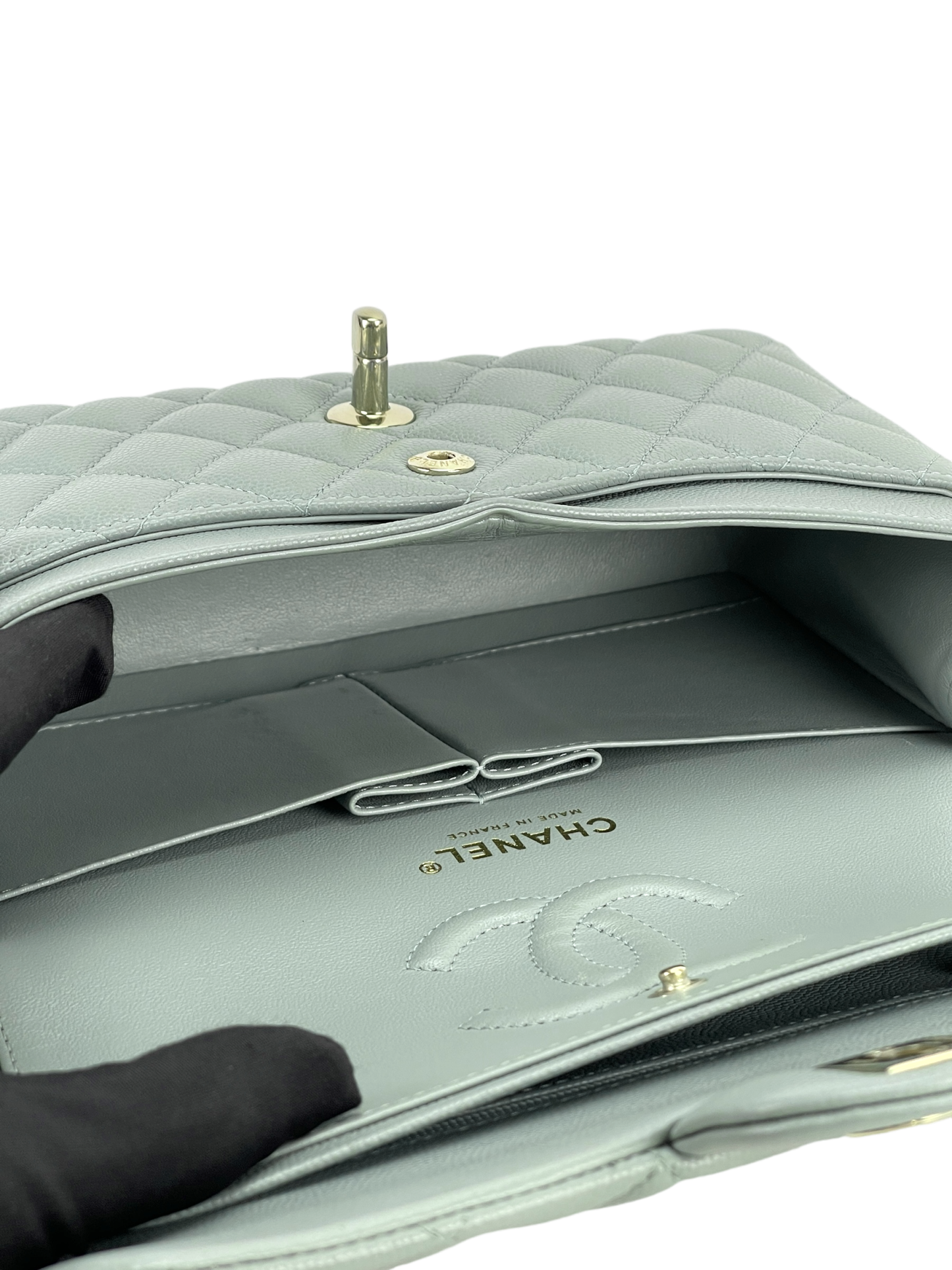 CHANEL - Light Grey Caviar CF23 Shoulder Bag