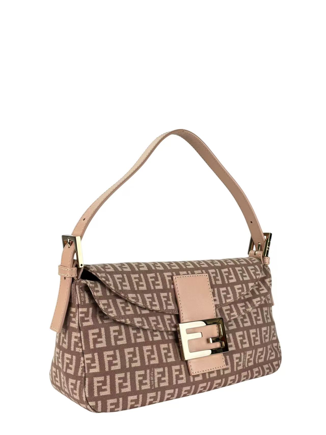 FENDI - Pink Zucchino Mamma Baguette Shoulder Bag