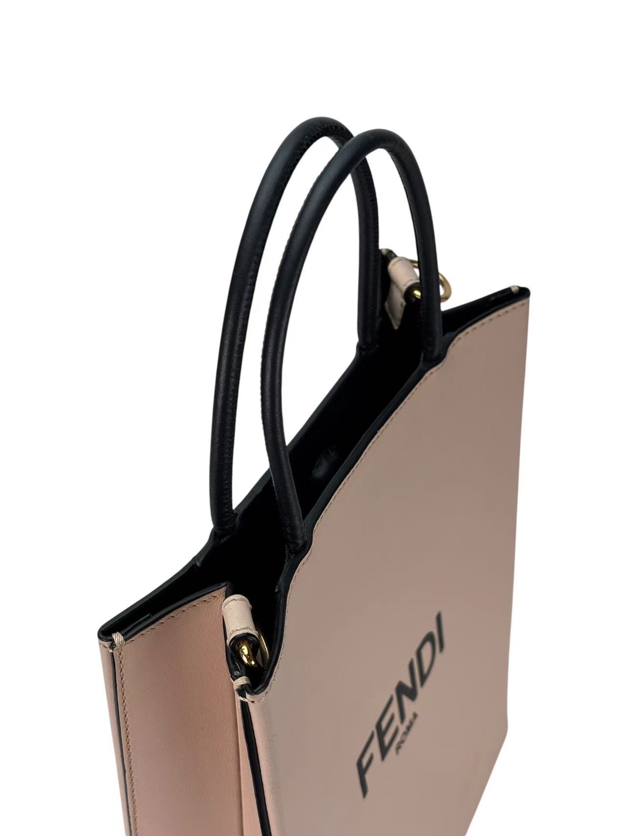 FENDI - Pink Calfskin Shopping Tote Bag